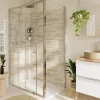 Paroi de douche fixe l.70 x H.195 cm, verre transparent, profilés alu chrome, GoodHome Ledava