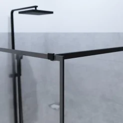 Paroi de douche industrielle noire ATELIA 120 cm