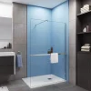 Paroi de douche italienne 120x200 cm + verre 8mm anticalcaire + barre extensible 70-120 cm + étagère de Douche alu 120 cm