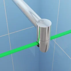 Paroi de douche italienne 120x200 cm + verre 8mm anticalcaire + barre extensible 70-120 cm + étagère de Douche alu 120 cm