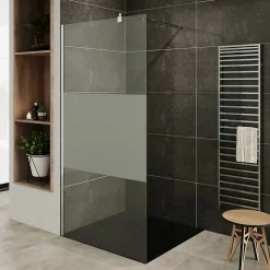 Paroi de douche Italienne ROMA H.200 x 120 cm verre 10 mm centre-opaque - Saniverre