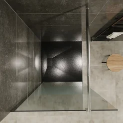 Paroi de douche Italienne ROMA H.200 x 120 cm verre 10 mm centre-opaque - Saniverre
