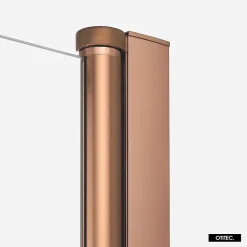 Paroi de Douche Italienne - 90 x 195 - SEPTIA CUIVRE BROSSE - Retour Pivotant 54 cm - Cuivre Brossé