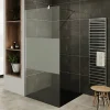 Paroi de douche Italienne ROMA H.200 x 140 cm verre 10 mm centre-opaque - Saniverre