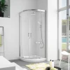 Paroi de douche semi-circulaire 2 verres fixes + 2 portes coulissantes S400 80x80 cm rayon 55cm