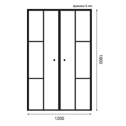 Paroi de douche verrière d'angle pivotante ATELIA double battant 120 cm x 80 cm