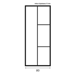 Paroi de douche verrière d'angle pivotante ATELIA double battant 120 cm x 80 cm