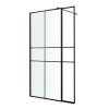 Paroi de douche walk in et volet verre transparent profilé noir 90 + 28 cm, GoodHome Ahti