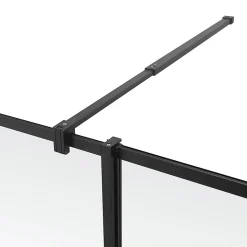 Paroi de douche walk in et volet verre transparent profilé noir 90 + 28 cm, GoodHome Ahti