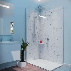 Paroi de douche 110x200 cm fixe CALYPSO - Verre 8 mm anticalcaire