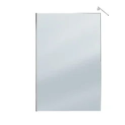 Paroi de Douche 140x200cm Verre Fumé 8mm - Barre de Fixation Extensible et Profil Chrome