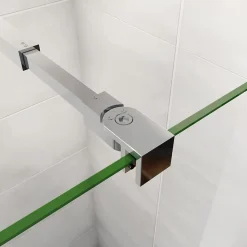 paroi de douche 120x190cm,6mm verre anticalcaire avec bandes horizontales sérigraphiées,barre de fixation extensible 73-120cm