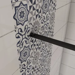 paroi de douche 100x200cm,Paroi douche italienne industrielle,avec une barre de fixation extensible ronde,Conception et intimité