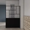 paroi de douche 90x200cm,Paroi douche italienne industrielle,avec une barre de fixation extensible ronde,Conception et intimité