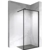 Paroi douche Italienne LUCIA noir 90 x 200 cm, verre 8mm, transparent anticalcaire - Saniverre