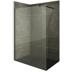 Paroi douche Italienne ROMA-BLACK 160 x 200 cm verre 10 mm transparent, noir, Saniverre