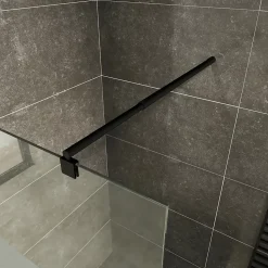 Paroi douche Italienne ROMA-BLACK 120 x 200 cm verre 10 mm centre-opaque, noir, Saniverre