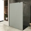 Paroi douche Italienne ROMA-BLACK 130 x 200 cm verre 10 mm opaque, noir, Saniverre