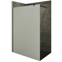 Paroi douche Italienne ROMA-BLACK 130 x 200 cm verre 10 mm opaque, noir, Saniverre