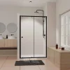 Paroi porte de douche Coulissante Noir 120x185cm - Extensible de 112.5 à 126.5 cm - BLACK SLIDE 120