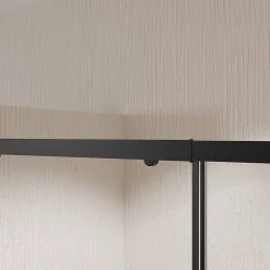 Paroi porte de douche Coulissante Noir 120x185cm - Extensible de 112.5 à 126.5 cm - BLACK SLIDE 120