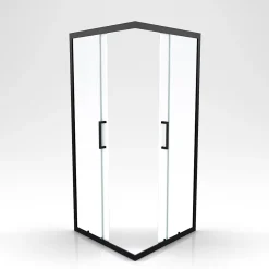 Parois de douche coulissantes esprit Indus (90x90 cm - Noir)