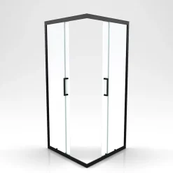 Parois de douche coulissantes esprit Indus (90x90 cm - Noir)