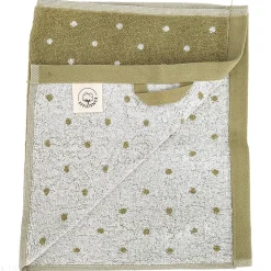 Parure de bain 7 pièces collection EFFICIENT DOTS vert olive