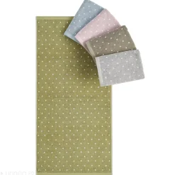 Parure de bain 7 pièces collection EFFICIENT DOTS vert olive