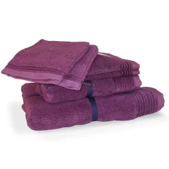 Parure de bain 6 pièces JULIET Prune 520g/m2