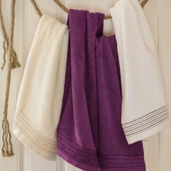 Parure de bain 6 pièces JULIET Prune 520g/m2
