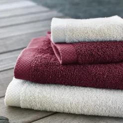 Parure de bain 6 pièces PURE Bordeaux 550g/m2