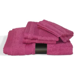 Parure de bain 5 pièces ROYAL CRESENT Rose Vin 650g/m2