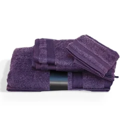 Parure de bain 5 pièces ROYAL CRESENT Prune 650g/m2