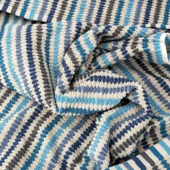 Parure de bain à rayures pur coton collection BREEZE 4 pièces bleu
