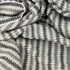 Parure de bain à rayures pur coton collection BREEZE 4 pièces gris