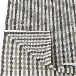 Parure de bain à rayures pur coton collection BREEZE 4 pièces gris