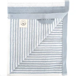 Parure de bain coton collection EFFICIENCE STRIPES 7 pièces bleu capri