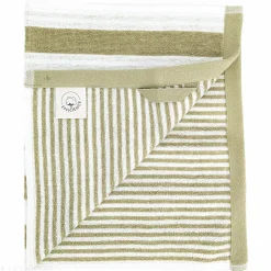 Parure de bain coton collection EFFICIENCE STRIPES 4 pièces vert olive