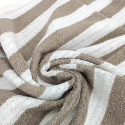 Parure de bain coton EFFICIENCE STRIPES 7 pièces marron roble