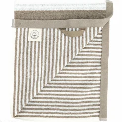 Parure de bain coton EFFICIENCE STRIPES 7 pièces marron roble