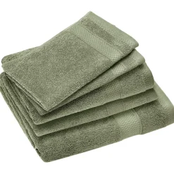 Parure de bain coton 550g/m2 NAÏA par lot de 5 vert Olive