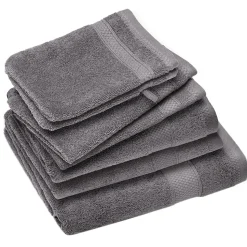 Parure de bain coton 550g/m2 NAÏA par lot de 7 gris Ardoise