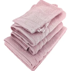 Parure de bain EFFICIENCE PURE rose Flamingo 5 pièces