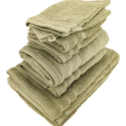 Parure de bain EFFICIENCE PURE vert Olive 7 pièces