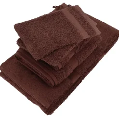 Parure de bain LUXOR 6 pièces marron