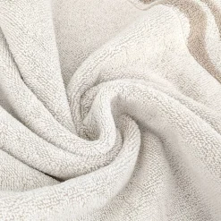 Parure de bain par 7 ZEBRA SOFT uni bord zèbre beige