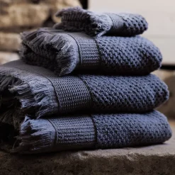 Parure de bain TETHYS 5 pièces micro-coton gris Brume