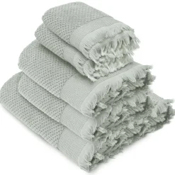 Parure de bain TETHYS 5 pièces micro-coton vert Lichen