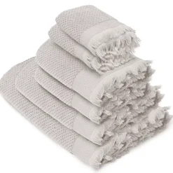Parure de bain TETHYS 6 pièces micro-coton blanc Perle